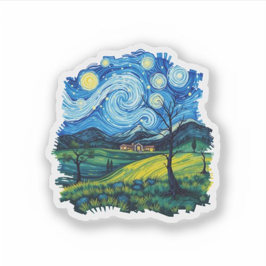 Sticker Starry Night Serenity (Devant)