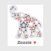 Sticker Stars patriotiques Contour des éléphants (Feuille)