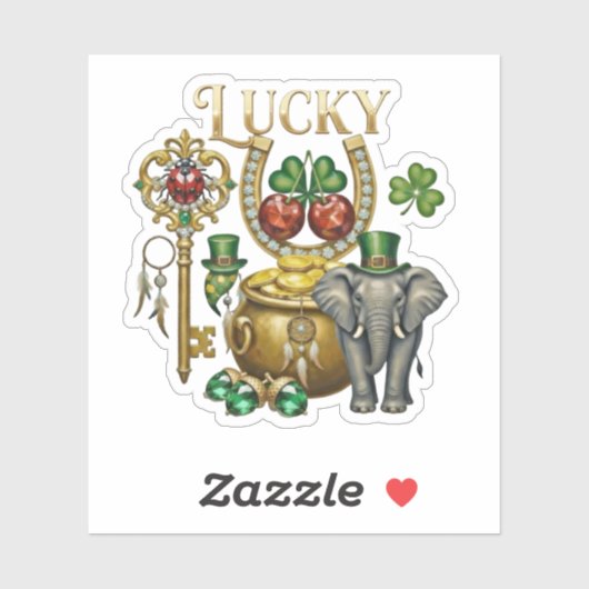 Sticker Start your day with lucky vibes (Feuille)