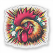 Sticker "Startled Mad Rooster" Vinyl (Devant)