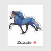 Sticker Stary Night Charismatic Tolting cheval islandais (Feuille)