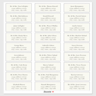 Sticker STATELY Black / Ecru Guest Address Labels