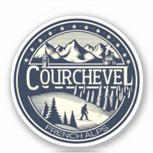 Sticker Station de ski Courchevel dans les Alpes française