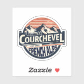 Sticker Station de ski de Courchevel dans les Alpes frança (Feuille)