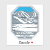 Sticker Station de ski de Killington Hiver Vermont (Feuille)