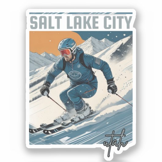 Sticker Station de ski de Salt Lake City Utah (Recto)