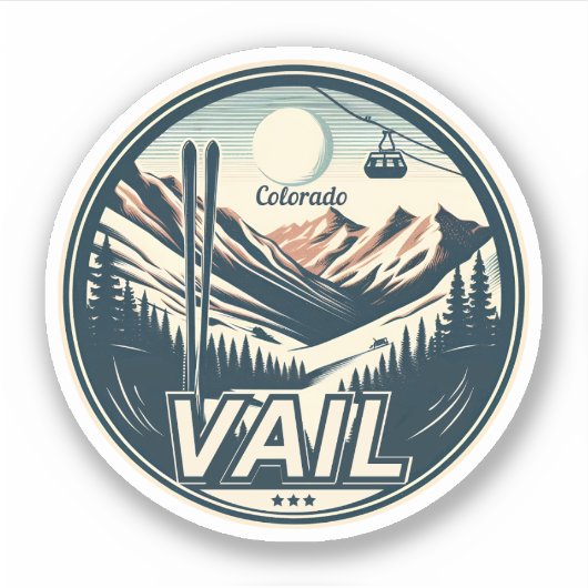Sticker Station de ski de Vail : Colorado Ski & Snowboard (Devant)