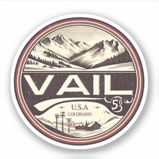 Sticker Station de ski de Vail : Colorado Ski & Snowboard (Devant)