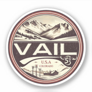 Sticker Station de ski de Vail : Ski et Snowboard dans le