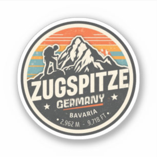 Sticker Station de ski Retro Zugspitze sommet de l'Allemag