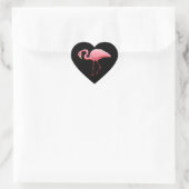 Sticker Stationery Flamant rose rose Coeur noir (Sac)