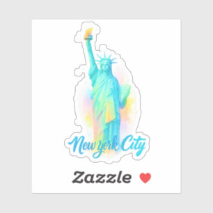 Sticker Statue de la Liberté vibrante “New York City” Néon