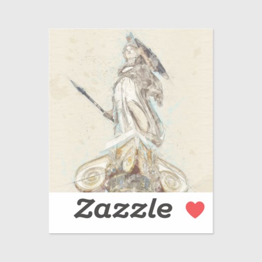 Sticker Statue grecque antique d'Athéna (Feuille)