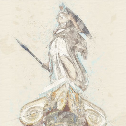 Sticker Statue grecque antique d'Athéna (Recto)