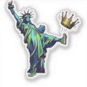Sticker Statue of Liberty Kicking Crown Stencil Art | Vint (Devant)