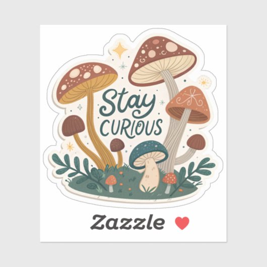 Sticker Stay Curious | Whimsical Adventure-Inspired Sticke (Feuille)