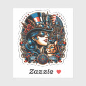 Sticker Steampunk 4 juillet (Feuille)