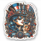 Sticker Steampunk 4 juillet (Devant)