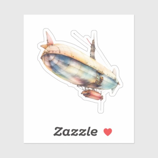 Sticker Steampunk Airship (Feuille)