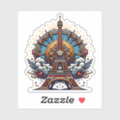 Sticker Steampunk Bastille Day Tour Eiffel (Feuille)