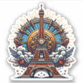 Sticker Steampunk Bastille Day Tour Eiffel (Devant)