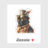 Sticker Steampunk Black Cat (Feuille)