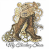 Sticker Steampunk Chaussures de voyage (Devant)