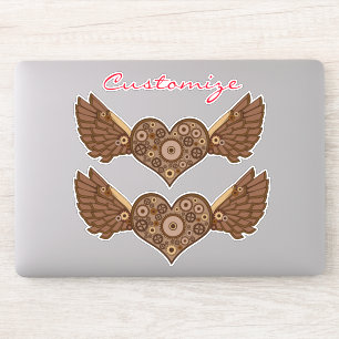 Sticker Steampunk Coeur ailé avec engrenages Thunder_Cove