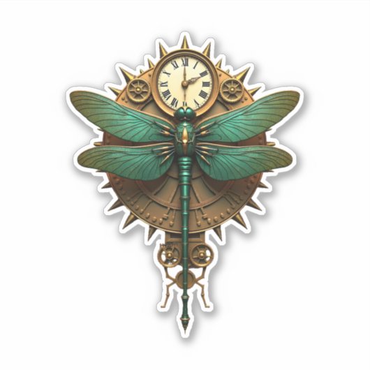 Sticker Steampunk Dragonfly Victorian Art Mechanical Steam (Devant)