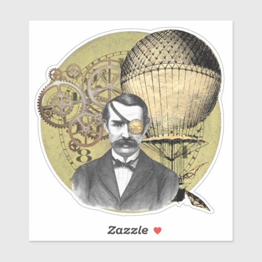Sticker Steampunk Gentleman Collage (Feuille)
