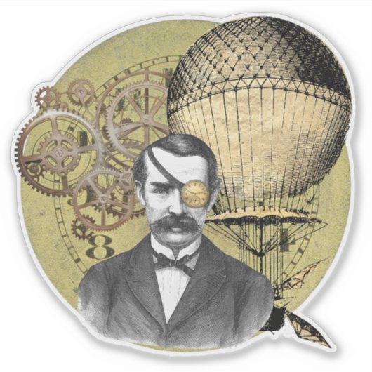 Sticker Steampunk Gentleman Collage (Devant)