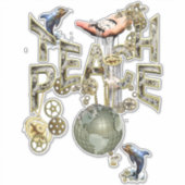 Sticker Steampunk Graphic Apprendre la paix - Dauphins (Devant)