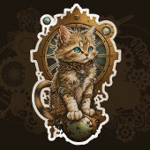 Sticker Steampunk Kitten