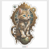 Sticker Steampunk Kitten (Feuille)