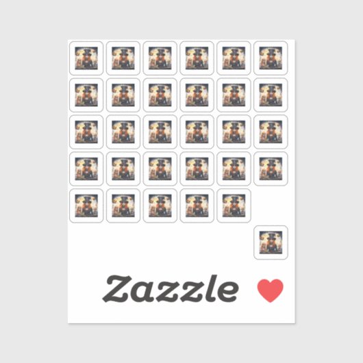 Sticker Steampunk Lady avec chapeau supérieur crânes (Feuille)