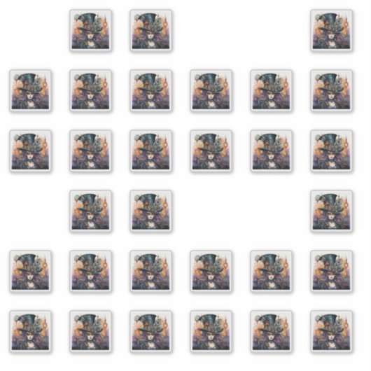 Sticker Steampunk Lady avec le top du maquillage dramatiqu (Devant)