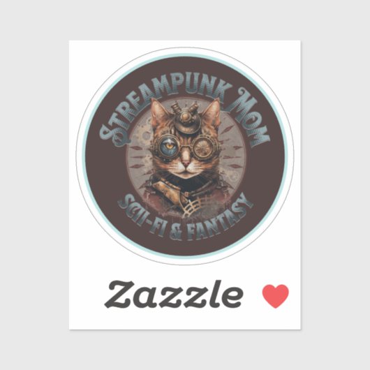 Sticker Steampunk Maman Chat (Feuille)