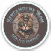 Sticker Steampunk Maman Chat (Recto)
