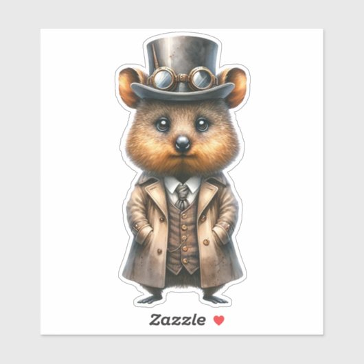 Sticker Steampunk Quokka (Feuille)