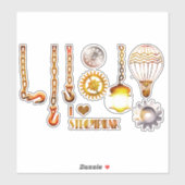 Sticker Steampunk victorien gothique (Feuille)