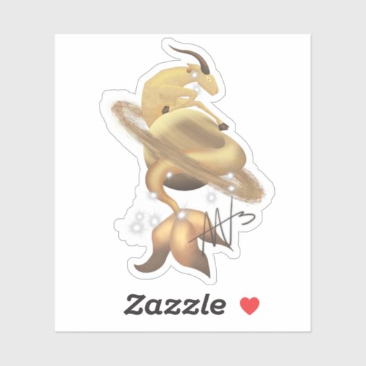 Sticker Stellar Capricorn Saturn Zodiac (Feuille)