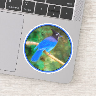 Sticker Steller's Jay Painting - Art d'Oiseau sauvage orig