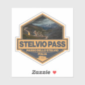 Sticker Stelvio Pass Passo Dello Stelvio Travel Art Badge (Feuille)