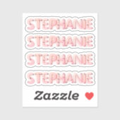 Sticker Stéphanie nom en néon brillant lumières classique (Feuille)