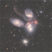 Sticker Stephan's Quintet 5 Galaxies Deep Field James Webb (Devant)