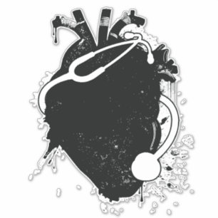 Sticker stéthoscope anatomique de coeur