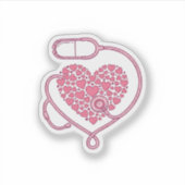 Sticker Stéthoscope Cardiaque Design de Chemise Vectoriel (Devant)