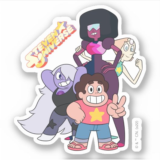 Sticker Steven Universe | Pose du groupe Crystal Gem (Devant)