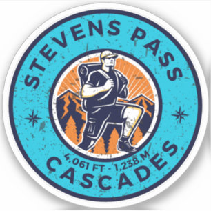 Sticker Stevens Pass, cascades range Washington randonnée