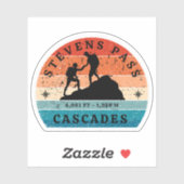Sticker Stevens Pass, cascades range Washington randonnée  (Feuille)